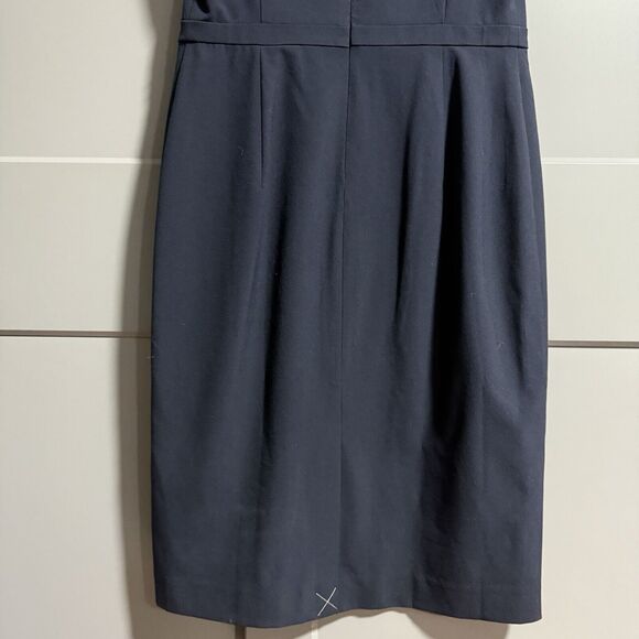 NWT Ann Taylor Business Sleeveless Knee Length Round Neck Dress Navy Blue Size 0 - Picture 6 of 7